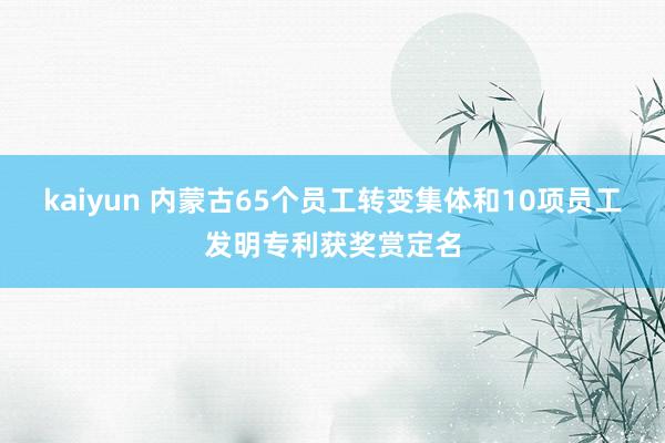 kaiyun 内蒙古65个员工转变集体和10项员工发明专利获奖赏定名