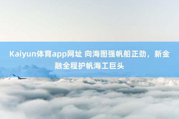 Kaiyun体育app网址 向海图强帆船正劲，新金融全程护帆海工巨头