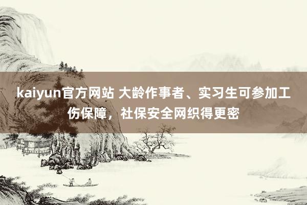 kaiyun官方网站 大龄作事者、实习生可参加工伤保障，社保安全网织得更密