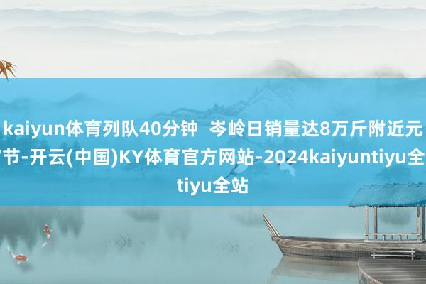 kaiyun体育列队40分钟  岑岭日销量达8万斤附近元宵节-开云(中国)KY体育官方网站-2024kaiyuntiyu全站