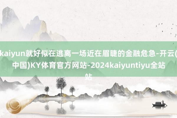 kaiyun就好似在逃离一场近在眉睫的金融危急-开云(中国)KY体育官方网站-2024kaiyuntiyu全站