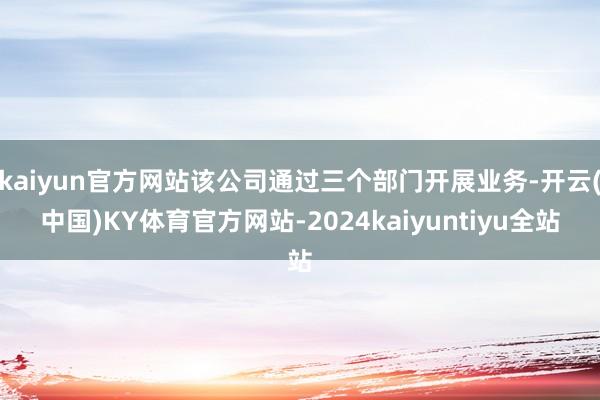 kaiyun官方网站该公司通过三个部门开展业务-开云(中国)KY体育官方网站-2024kaiyuntiyu全站