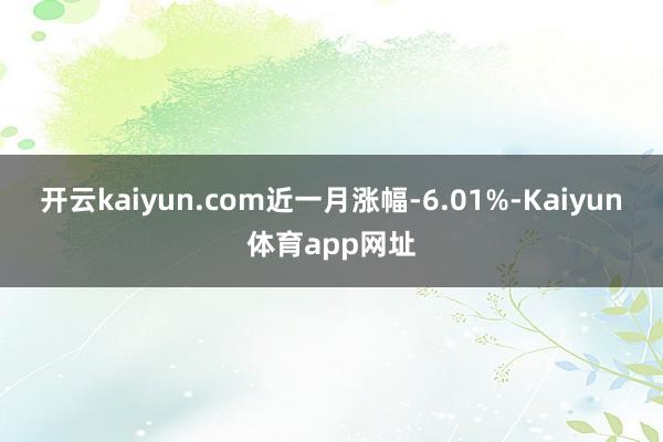 开云kaiyun.com近一月涨幅-6.01%-Kaiyun体育app网址