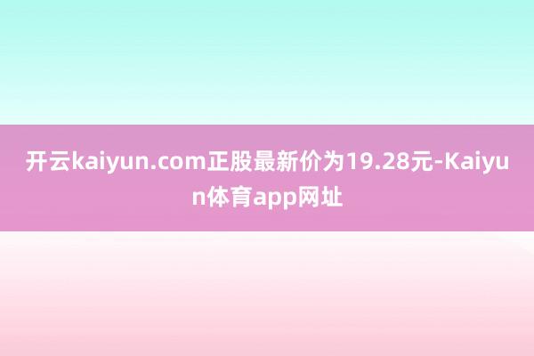 开云kaiyun.com正股最新价为19.28元-Kaiyun体育app网址