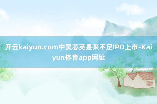 开云kaiyun.com中昊芯英是来不足IPO上市-Kaiyun体育app网址