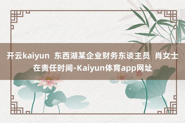 开云kaiyun  东西湖某企业财务东谈主员  肖女士在责任时间-Kaiyun体育app网址