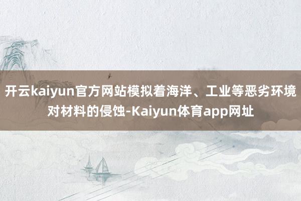 开云kaiyun官方网站模拟着海洋、工业等恶劣环境对材料的侵蚀-Kaiyun体育app网址