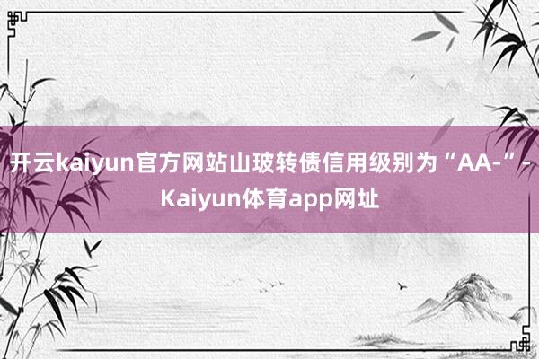 开云kaiyun官方网站山玻转债信用级别为“AA-”-Kaiyun体育app网址