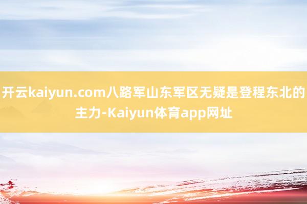 开云kaiyun.com八路军山东军区无疑是登程东北的主力-Kaiyun体育app网址