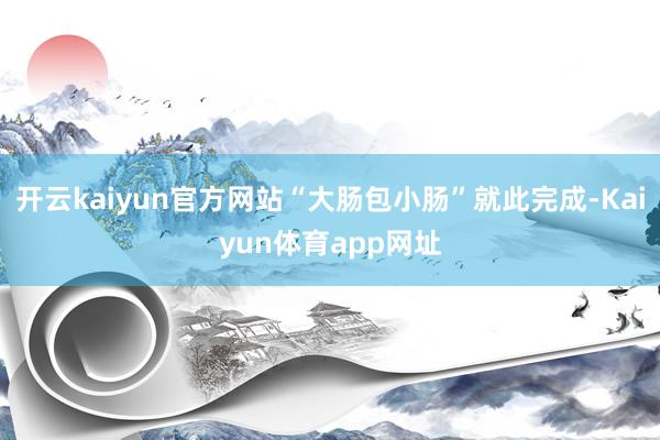 开云kaiyun官方网站“大肠包小肠”就此完成-Kaiyun体育app网址