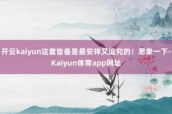 开云kaiyun这套皆备是最安祥又追究的！思象一下-Kaiyun体育app网址