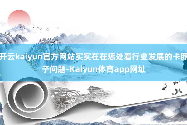 开云kaiyun官方网站实实在在惩处着行业发展的卡脖子问题-Kaiyun体育app网址