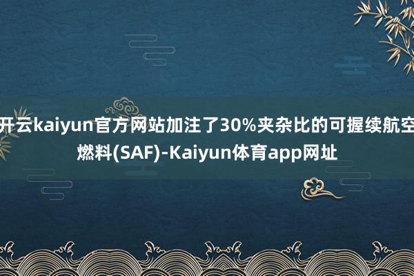 开云kaiyun官方网站加注了30%夹杂比的可握续航空燃料(SAF)-Kaiyun体育app网址